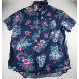 Star Wars Men's XL R2-D2 and Millennium Falcon Hawaiian Button Up Shirt